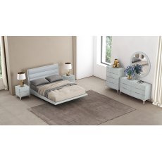 GCL Bedroom Arya High Gloss Cool Grey 6 Drawer Dresser
