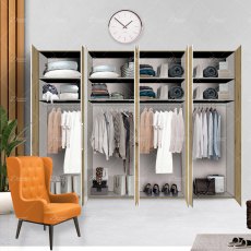 Wiemann Bari of width 400cm hinged-door wardrobe without cornice, with handles in chrome/slate