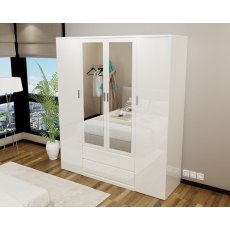 Regency 4 Door Wardrobe (High Gloss) White Regency 4 Door Wardrobe (High Gloss) White