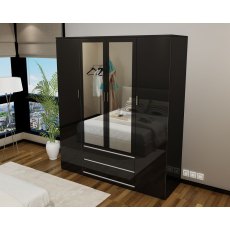 Regency 4 Door Wardrobe (High Gloss) White Regency 4 Door Wardrobe (High Gloss) White