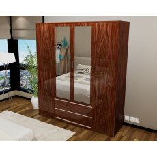 Regency 4 Door Wardrobe (High Gloss) Walnut Regency 4 Door Wardrobe (High Gloss) Walnut