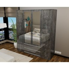Regency 4 Door Wardrobe (High Gloss) Grey Regency 4 Door Wardrobe (High Gloss) Grey
