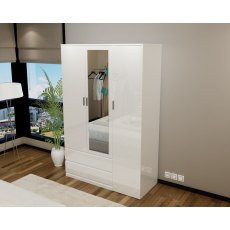 Regency 3 Door Wardrobe (High Gloss) White Regency 3 Door Wardrobe (High Gloss) White