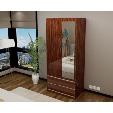 Regency 2 Door Wardrobe (High Gloss) Walnut Regency 2 Door Wardrobe (High Gloss) Walnut