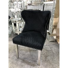 Valentino Black Velvet Dining Chair