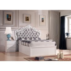 Francis High Gloss Storage Bed With Crushed Velvet Headboard Francis High Gloss Storage Bed With Crushed Velvet Headboard