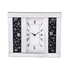 Mirrored And Floating Smoked Crystal, Black Jewel Mantel Clock Mirrored And Floating Smoked Crystal, Black Jewel Mantel Clock