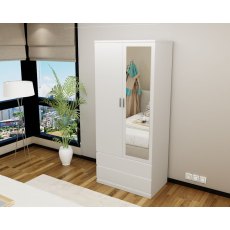 Regency 2 Door Wardrobe (High Gloss) White Regency 2 Door Wardrobe (High Gloss) White