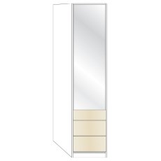 1 Door Left Hinged Parsol Mirror Door with 3 Drawers 50cm in Havana Glass 1 Door Left Hinged Parsol Mirror Door with 3 Drawers 50cm in Havana Glass