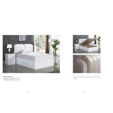 Rugby High Gloss Storage Bed With Leather Headboard Rugby High Gloss Storage Bed With Leather Headboard