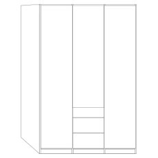 3 Door 1 Parsol Mirror Door and 2 Doors with 2 Drawers 50cm in Magnolia Glass 3 Door 1 Parsol Mirror Door and 2 Doors with 2 Drawers 50cm in Magnolia Glass