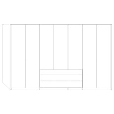 7 Door 3 Parsol Mirror Door and 4 Doors with 2 Drawers 150cm in Magnolia Glass 7 Door 3 Parsol Mirror Door and 4 Doors with 2 Drawers 150cm in Magnolia Glass