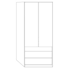 2 Door 2 Drawer 100cm with Front in Magnolia Glass 2 Door 2 Drawer 100cm with Front in Magnolia Glass