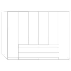 6 Door 2 Drawer 200cm with Front in White Glass 6 Door 2 Drawer 200cm with Front in White Glass