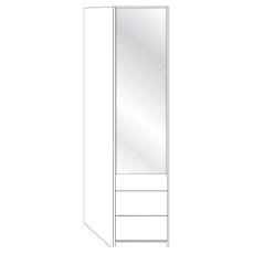 1 Door 2 Drawer 50cm Left Hinged with Front in Black Glass 1 Door 2 Drawer 50cm Left Hinged with Front in Black Glass