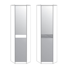 1 Door Extended Corner Unit with Champagne Glass Door and Cornice with Plain Cross Trim 1 Door Extended Corner Unit with Champagne Glass Door and Cornice with Plain Cross Trim