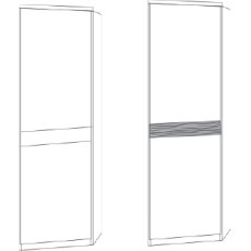 1 Right Door End Unit with Champagne Glass Door and Cornice with Natural Wave Structure Cross Trim 1 Right Door End Unit with Champagne Glass Door and Cornice with Natural Wave Structure Cross Trim