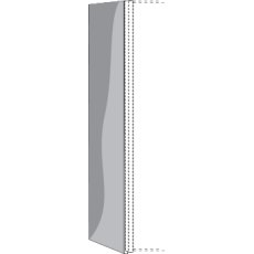 White Glass Overlay for Side Panel for 2 Door Sliding Wardrobe - Left W 56cm x D 1.8cm x H 216cm