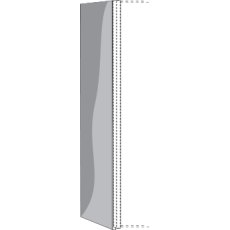 White Glass Overlay for Side Panel for 3 and 4 doors Sliding Wardrobe - Piece W 56cm x D 216cm x H