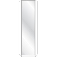 216 cm Height 1 Door Extended corner unit Front in White Glass
