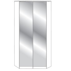 216 cm Height Walk-in corner unit 2 Doors Front in White Glass