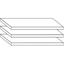 3 Adjustable Shelves W 96.4 cm x H 2.2cm x D 51.5cm