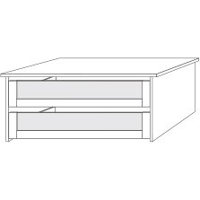 2 Drawer Insert with Glass Front W  96.4cm x H 41cm x D 51.5cm