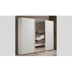 Euro Design Fiocco Frassino Bianco Pacifico Wardrobe With Central Mirror Door Euro Design Fiocco Frassino Bianco Pacifico Wardrobe With Central Mirror Door