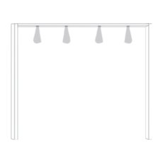 Passepartout-frame, with 5 lights, Width per side profile: 3.2 cm for width 250 cmW 250cm x H 220c