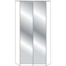 Walkin corner unit for 2 doors  Front in Glass WhiteW 130cm x H 220cm x D 127cm