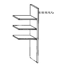 Laundry Shelf Insert

W 80.1cm x H 137cm x D 51.5cm
3 adjustable shelves, 1 clothes rail, 1 centre p