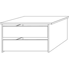 2 Drawer Insert with Wooden Front for 75 cm compartmentWidth drawer insert: 57.3 cmW 72.2cm x H 4