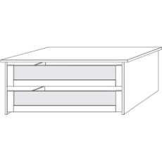 Drawer Insert with 2 Pull Outs and Glass Front for 75 cm compartmentWidth drawer insert: 57.3 cmW
