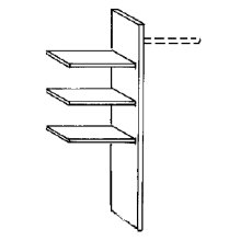 Laundry shelf insert,
consisting of: 3 shelves, 1
hanging rail, 1 mid panel W 96.4cm x H 137c Laundry shelf insert,
consisting of: 3 shelves, 1
hanging rail, 1 mid panel W 96.4cm x H 137c