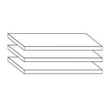 3 Adjustable Shelves for compartment width 96.4 cm with normal depth D51.5 cm x W 96.4cm x H 2.2cm