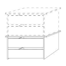 Drawer insert with 2 pull-outs wooden front
for compartment width 96.4cm with normal depth 51.5 cm
W