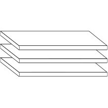3 Adjustable Shelves  for compartment width 47.5 cmW 47.5cm x H 2.2cm x D 51.5cm