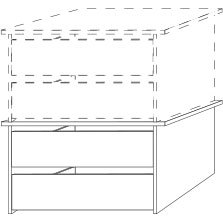 Drawer insert with 2 drawers and woodenfront for hinged- and sliding-door wardrobes width 80.1 cm
