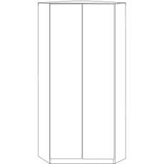 Walk-in corner unit with swing doors Front glass white (Pair)