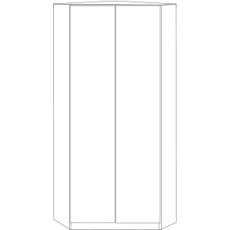 Walk-in corner unit with swing doors Front glass pebble grey (Pair) Height : 236 cm