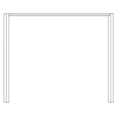 Passe-partout Frame without Lighting for Wardrobe Width 200cm Width per side profile: 5 cmW 200cm