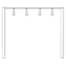 Passepartout-frame with 4 lights Width per side profile: 5 cm Sliding-door wardrobes of width 200 cm