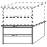 Drawer insert with 2 drawers and wooden
front for swing-door and sliding-door
wardrobes