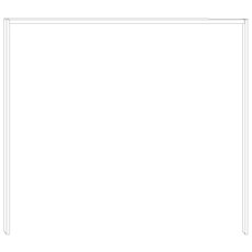 Passe-partout Frame without Lighting for Wardrobe Width 150cm, Width per side profile: 3.2 cmW 156
