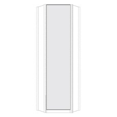 Extended Corner Unit White Glass door without cornice consists of1 adjustable shelf1 clothes rai