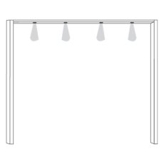 Passe-partout Frame with 4 Lighting for Wardrobe Width 250cm, Width per side profile: 5 cm

W 260cm