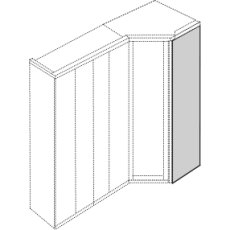 End panel for extended corner unit, can be
used on right and left
W 56cm x H 216cm x D 1.5cm End panel for extended corner unit, can be
used on right and left
W 56cm x H 216cm x D 1.5cm