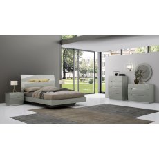 Lilly Cool Grey High Gloss 2 Door Sliding Wardrobe With Mirror