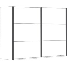 3 Door Sliding Wardrobe with 1 Centre Pebble Grey Glass and 2 Wooden Doors in Carcase Colour, all do 3 Door Sliding Wardrobe with 1 Centre Pebble Grey Glass and 2 Wooden Doors in Carcase Colour, all do