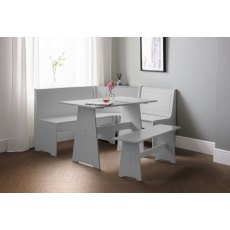 JULIAN BOWEN NEWPORT WHITE CORNER DINING SET WITH STORAGE BENCH